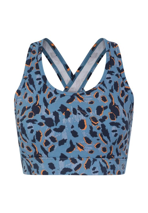 DARE 2B - Damski Biustonosz Sportowy Swift II Z Nadrukiem Zwierzęcym. Kolor: niebieski, wielokolorowy, czarny. Wzór: motyw zwierzęcy, nadruk