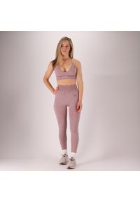 XTREME - Damski zestaw sportowy - Legginsy/stanik - Różowy. Kolor: różowy. Materiał: poliamid