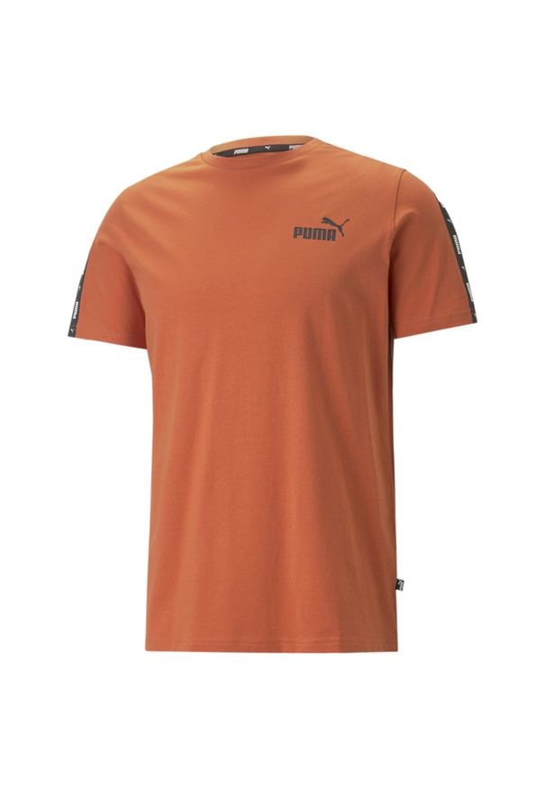 T-shirt z krótkim rękawem męski Puma ESS+ TAPE. Kolor: pomarańczowy. Długość rękawa: krótki rękaw. Długość: krótkie