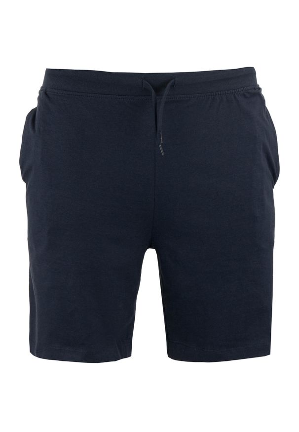 ZFOAM - Glemo Einar Męskie Krótkie Spodenki Bawełniane – Navy. Kolor: niebieski. Materiał: bawełna. Długość: krótkie. Wzór: napisy. Sport: fitness