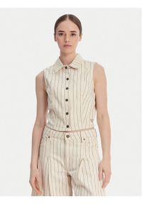 Guess Jeans Kamizelka W6GHZ9 D7961 Écru Slim Fit. Materiał: bawełna #1