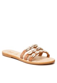 Klapki Manebi Leather Sandals S 0.1 Y0 Natural. Kolor: brązowy. Materiał: skóra