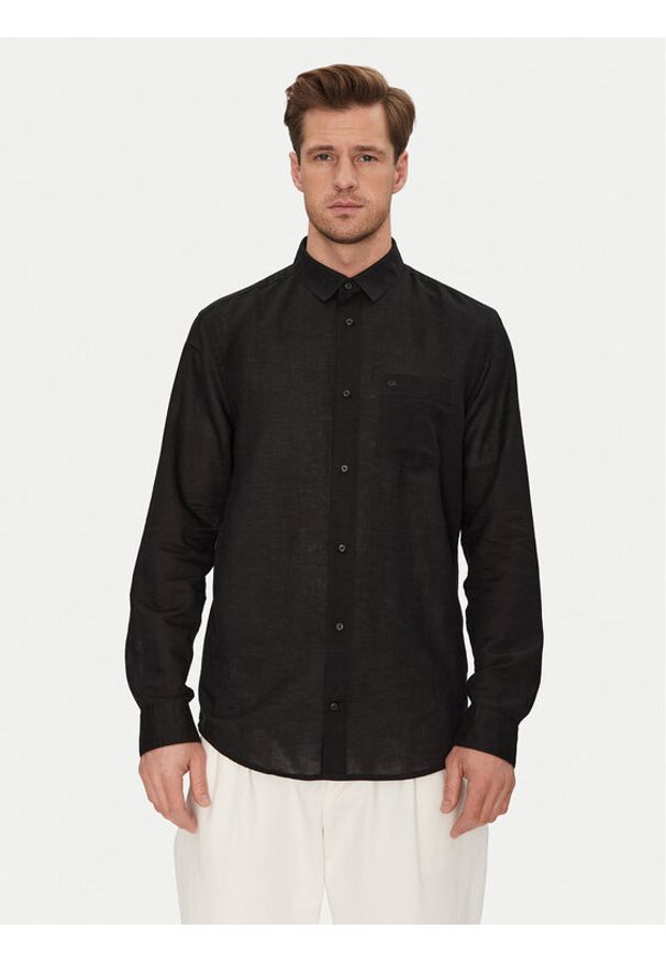 Calvin Klein Koszula K10K114488 Czarny Regular Fit. Kolor: czarny. Materiał: bawełna