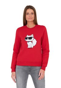 Karl Lagerfeld - KARL LAGERFELD Czerwona damska bluza Ikonik 2.0, Rozmiar M. Kolor: czerwony #3