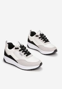 Born2be - Białe Sneakersy Allurina. Zapięcie: sznurówki. Kolor: biały. Materiał: materiał, syntetyk, nubuk, skóra ekologiczna. Szerokość cholewki: normalna. Wzór: aplikacja #5