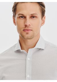 Pako Lorente - PAKO LORENTE - Biała koszula męska w mikrowzór. Kolor: biały. Materiał: bawełna, elastan. Długość rękawa: długi rękaw. Długość: długie #2
