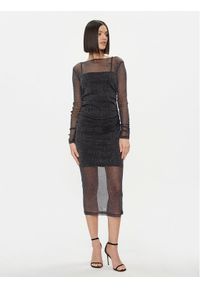 Please Sukienka koktajlowa A1WCCFQ000 Czarny Slim Fit. Kolor: czarny. Materiał: syntetyk. Styl: wizytowy