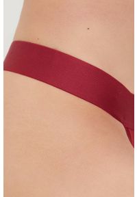 DKNY - Dkny stringi kolor bordowy. Kolor: czerwony. Materiał: bawełna #4