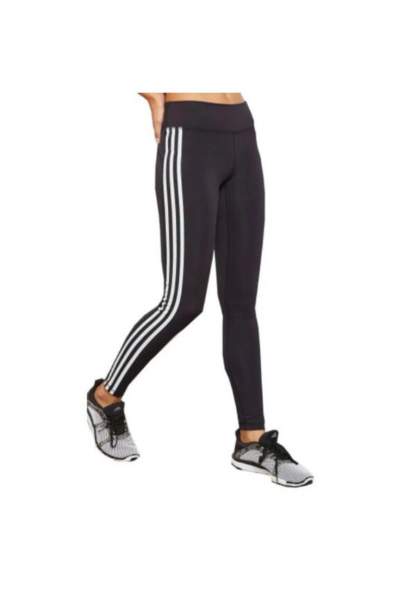 Damskie legginsy do biegania Adidas 3Stripes czarne. Kolor: czarny