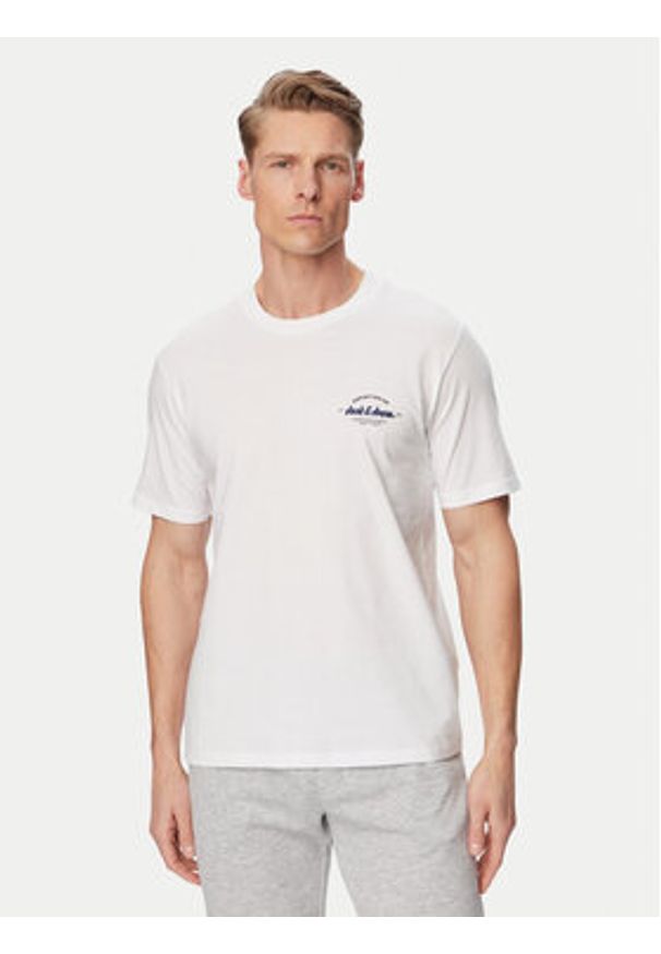 Jack & Jones Komplet t-shirt i spodenki Brandon 12298184 Biały Regular Fit. Kolor: biały. Materiał: bawełna