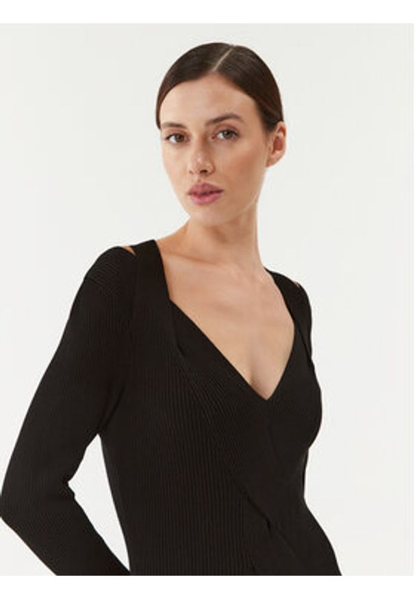 BOSS - Boss Sukienka dzianinowa Famelina 50493914 Czarny Slim Fit. Kolor: czarny. Materiał: dzianina, wiskoza