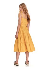 TOP SECRET - Sukienka midi z wiązanymi ramiączkami. Kolor: żółty. Materiał: tkanina, bawełna. Długość rękawa: na ramiączkach. Sezon: lato. Długość: midi #7
