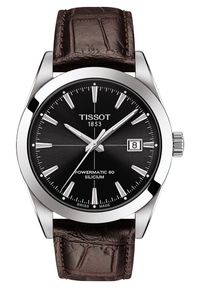 Zegarek Męski TISSOT Gentleman Powermatic 80 Silicium T-CLASSIC T127.407.16.051.01. Materiał: skóra. Styl: klasyczny, casual, elegancki, biznesowy