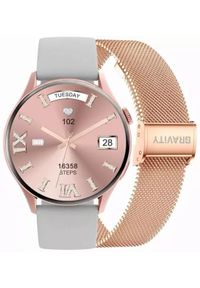 Smartwatch Gravity Różowe Złoto Pasek i Bransoleta GT5-6. Rodzaj zegarka: smartwatch. Kolor: różowy, złoty, wielokolorowy #1