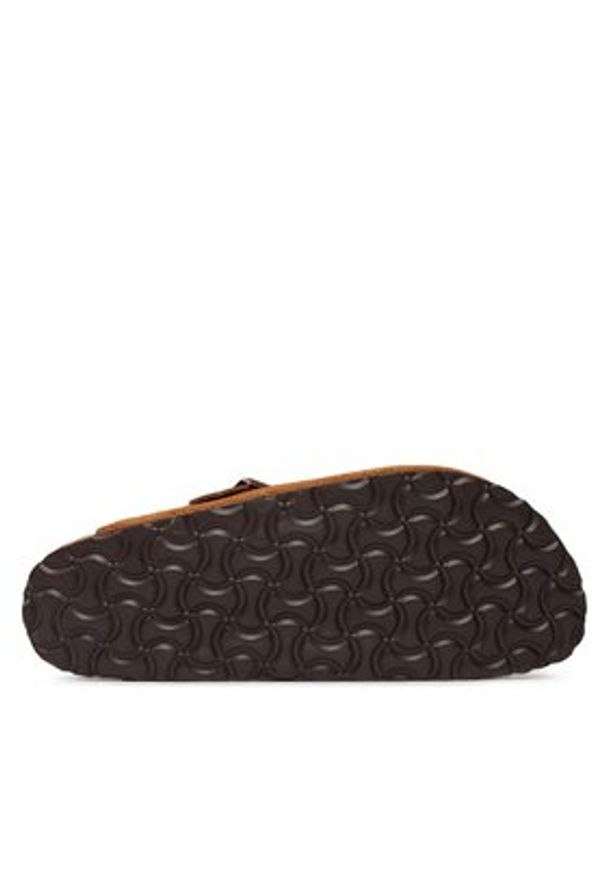 Birkenstock Klapki Boston Braided 1026713 Brązowy. Kolor: brązowy. Materiał: skóra