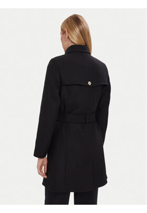 Morgan Płaszcz wełniany 242-GEVA Czarny Regular Fit. Kolor: czarny. Materiał: wełna, syntetyk