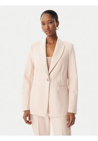Maryley Marynarka MARYLEY-26EB187 Różowy jasny Regular Fit. Kolor: różowy. Materiał: syntetyk #1