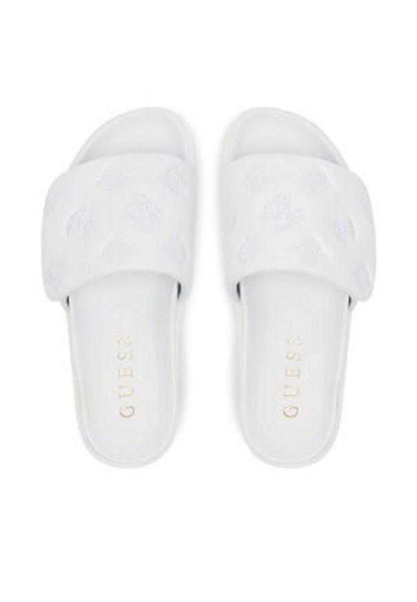Guess Klapki FLJFA2ELE19 Biały. Kolor: biały. Materiał: skóra