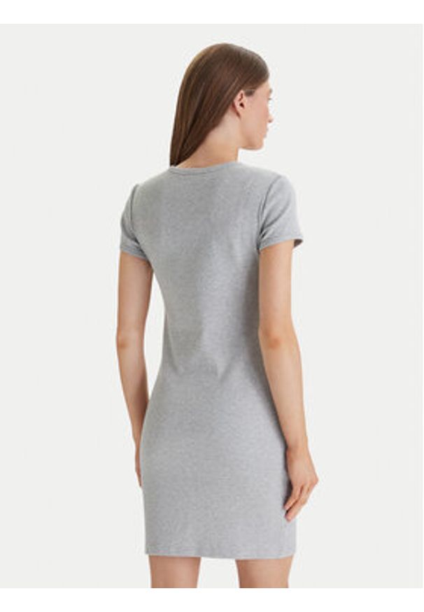 Calvin Klein Jeans Sukienka codzienna Monologo Baby LV047F241G Szary Slim Fit. Okazja: na co dzień. Kolor: szary. Materiał: bawełna. Typ sukienki: proste. Styl: casual