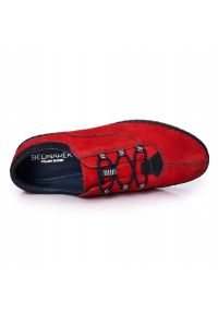 Bednarek Polish Shoes Męskie Skórzane Półbuty Bednarek Czerwone. Kolor: czerwony. Materiał: skóra. Szerokość cholewki: normalna #8