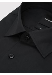 Pako Lorente - PAKO LORENTE - Czarna koszula męska z bawełny. Kolor: czarny, biały. Materiał: bawełna. Długość rękawa: długi rękaw. Długość: długie #3
