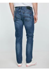 Big-Star - Jeansy męskie dopasowane granatowe Terry Slim 551. Okazja: na co dzień. Stan: obniżony. Kolor: niebieski. Wzór: jednolity. Styl: casual #6