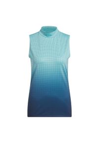 Adidas - Koszulka Ultimate365 Gradient Sleeveless Mock Neck Top. Okazja: na co dzień. Typ kołnierza: polo. Kolor: niebieski. Długość rękawa: bez rękawów. Wzór: gradientowy. Styl: casual