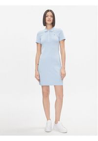 TOMMY HILFIGER - Tommy Hilfiger Sukienka codzienna 1985 WW0WW37853 Błękitny Slim Fit. Okazja: na co dzień. Kolor: niebieski. Materiał: bawełna. Typ sukienki: proste. Styl: casual #3