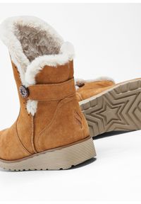 bonprix - Kozaki Skechers. Kolor: brązowy