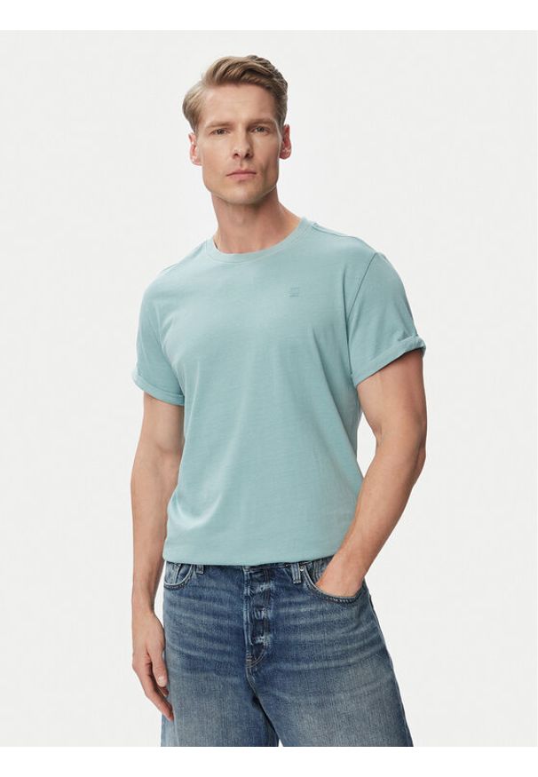 G-Star RAW - G-Star Raw T-Shirt Lash D16396-2653 Turkusowy Regular Fit. Kolor: turkusowy. Materiał: bawełna