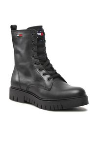 Tommy Jeans Trapery Lace Up Wmns Boot EN0EN01992 Czarny. Kolor: czarny. Materiał: skóra #1