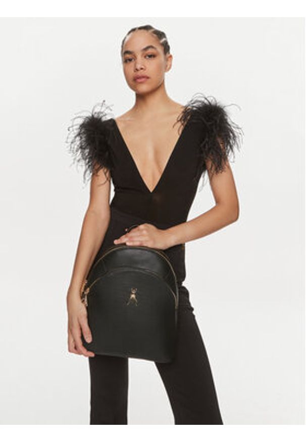 Patrizia Pepe Plecak CB0056/L001-K118 Czarny. Kolor: czarny. Materiał: skóra