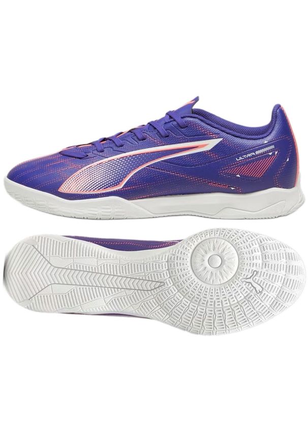 Buty Puma Ultra 5 Play It 107907 01 fioletowe. Kolor: fioletowy. Materiał: materiał. Szerokość cholewki: normalna. Sport: piłka nożna