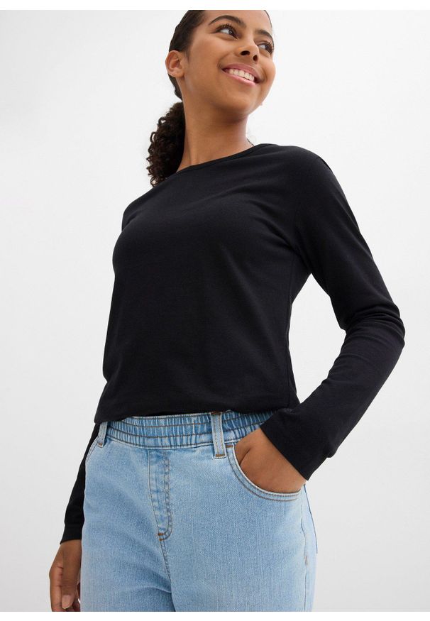 bonprix - Dżinsy z gumką w talii, mid waist (2-pak). Kolor: niebieski