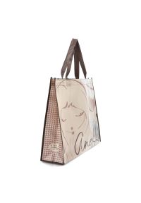 Torba zakupowa damska Anekke, wykonana z wytrzymałego materiału syntetycznego z dekoracyjnym nadrukiem pojemna, beżowa, 42474-910. Kolor: beżowy. Wzór: nadruk. Styl: casual, elegancki. Rodzaj torebki: na ramię #6