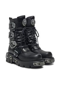 NEW ROCK Glany M-391-S1 Czarny. Kolor: czarny. Materiał: skóra. Styl: rockowy #4