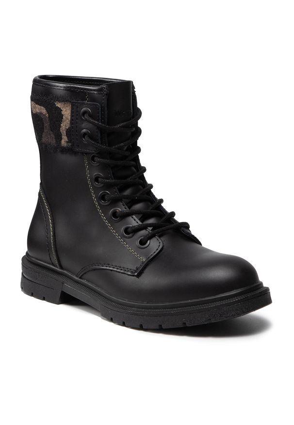 Botki Wrangler Spike Punk WL12564A Black/Military 298. Kolor: czarny. Materiał: skóra