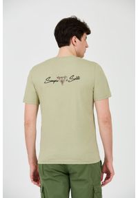 Aeronautica Militare - AERONAUTICA MILITARE Zielony bawełniany męski t-shirt Short Sleeve, Rozmiar L. Kolor: zielony. Materiał: bawełna #7