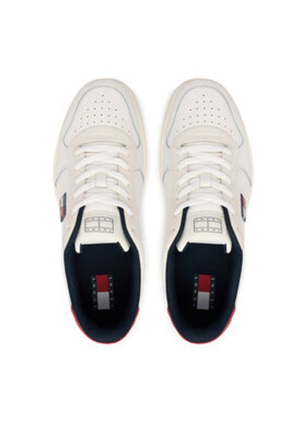 Tommy Jeans Sneakersy Tjm Retro Basket EM0EM01681 Biały. Kolor: biały. Materiał: skóra