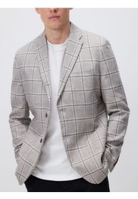 Reserved - Marynarka slim fit z lnem - beżowy. Kolor: beżowy. Materiał: len #1