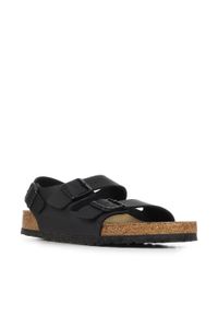 Buty do chodzenia męskie Birkenstock Milano. Okazja: na plażę. Zapięcie: klamry. Kolor: czarny. Materiał: materiał, syntetyk, tkanina. Styl: sportowy #2