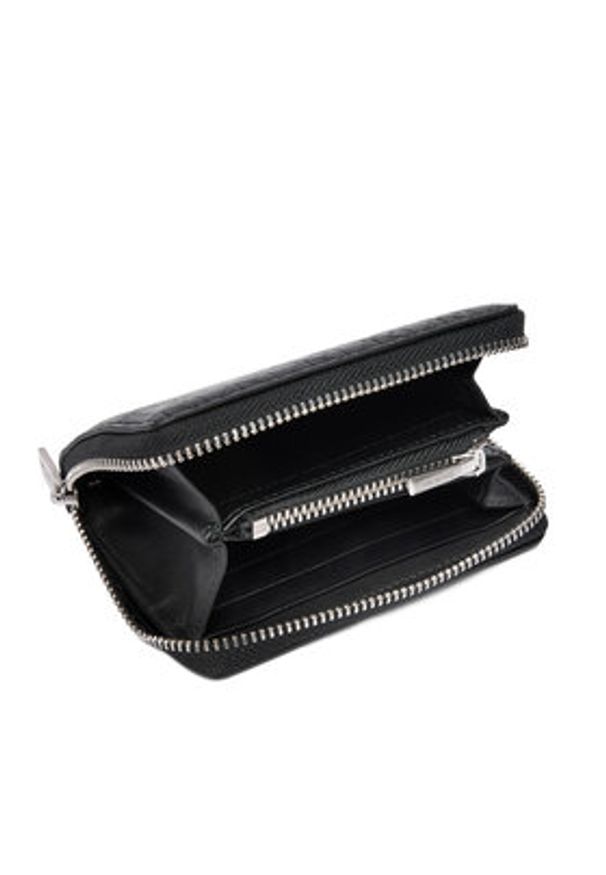 Calvin Klein Mały Portfel Męski Emblem Emboss Zip Coin Pouch LV04D1087G Czarny. Kolor: czarny. Materiał: skóra