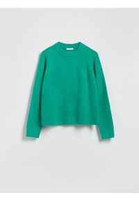 Reserved - Sweter z domieszką wełny - jasnozielony. Kolor: zielony. Materiał: wełna
