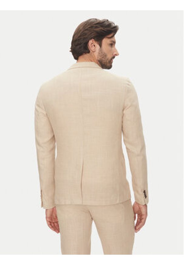 Lindbergh Garnitur 30-606060 Beżowy Slim Fit. Kolor: beżowy. Materiał: syntetyk