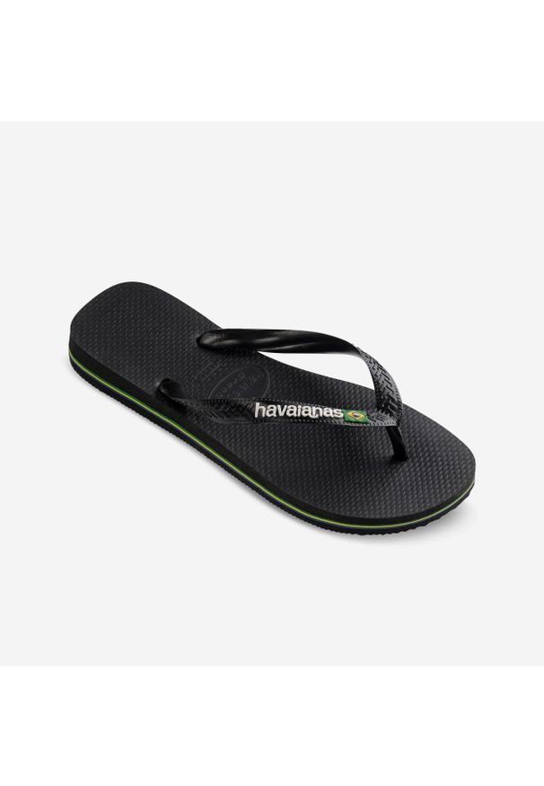 Havaianas - Japonki Brasil Logo Męskie. Kolor: biały, czarny, wielokolorowy. Materiał: kauczuk, syntetyk. Wzór: paski