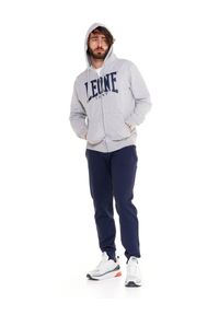 LEONE 1947 APPAREL - Męska zapinana na zamek bluza z kapturem Leone 1947 Apparel. Typ kołnierza: kaptur. Kolor: szary. Materiał: tkanina. Sport: fitness