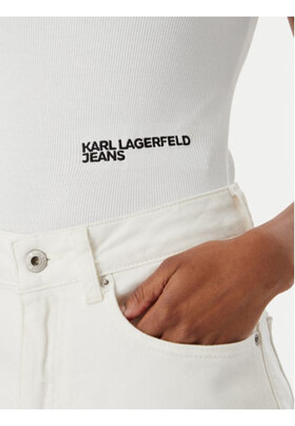 Karl Lagerfeld Jeans Body A2W17021 Biały Slim Fit. Kolor: biały. Materiał: bawełna