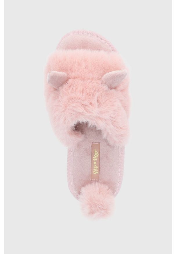 Flip*Flop Kapcie kolor różowy. Nosek buta: okrągły. Kolor: różowy. Materiał: materiał