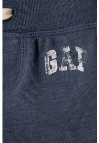 GAP Spodnie dziecięce kolor granatowy z aplikacją. Okazja: na co dzień. Kolor: niebieski. Wzór: aplikacja. Styl: casual #3