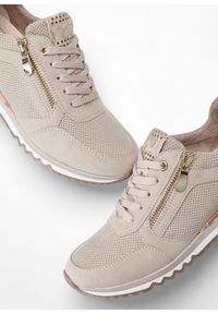 bonprix - Sneakersy marki Marco Tozzi z zamkiem. Zapięcie: zamek. Kolor: beżowy #3